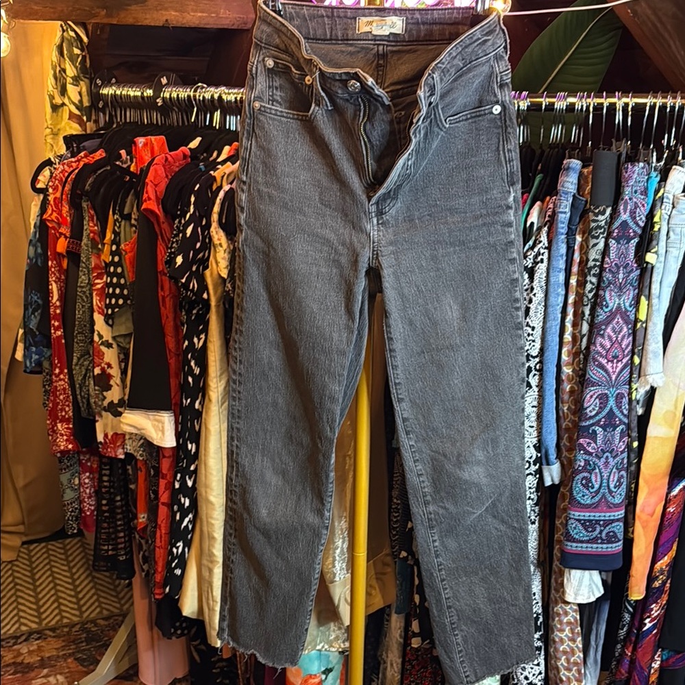 Madewell Gray Straight Leg Jeans with Modern Style